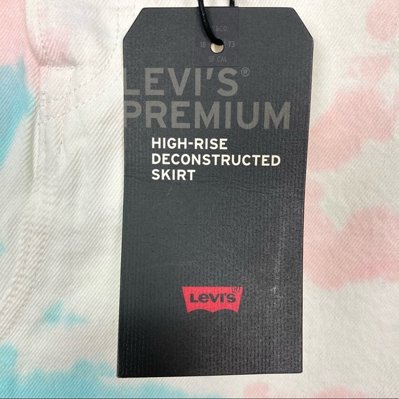 Levi’s Premium High-Rise Deconstructed Skirt Women’s Sz 2 Mini Hipster Colorful - Picture 4 of 10